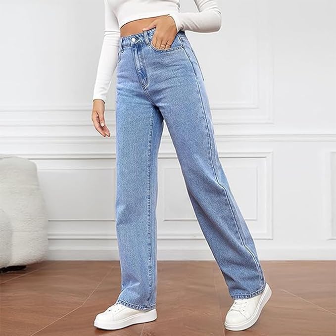 Vaqueros Mujer de Talle Alto Pierna Ancha