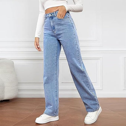 Vaqueros Mujer de Talle Alto Pierna Ancha