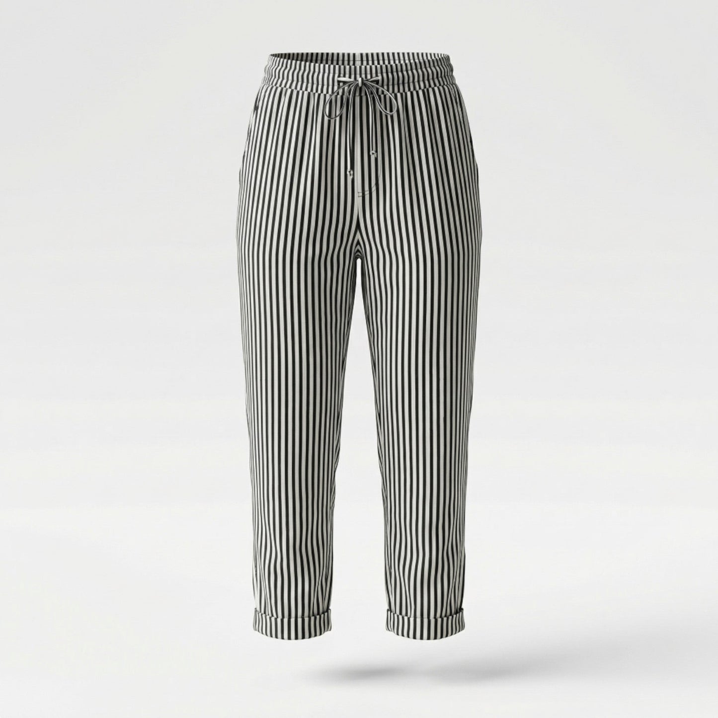 Pantalones Capri Mujer Pernera Ancha Talle Alto Rayas