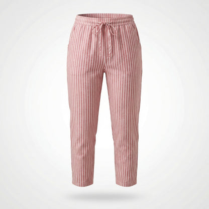 Pantalones Capri Mujer Pernera Ancha Talle Alto Rayas