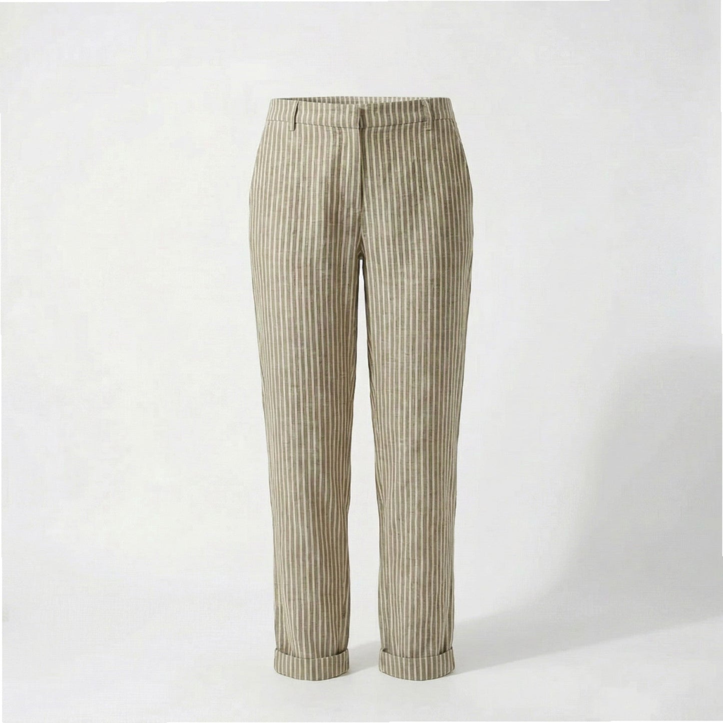 Pantalones Capri Mujer Pernera Ancha Talle Alto Rayas