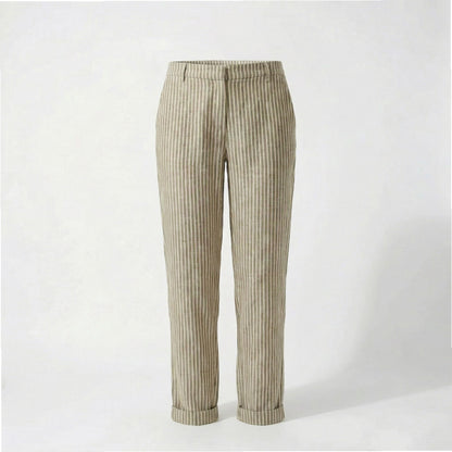 Pantalones Capri Mujer Pernera Ancha Talle Alto Rayas