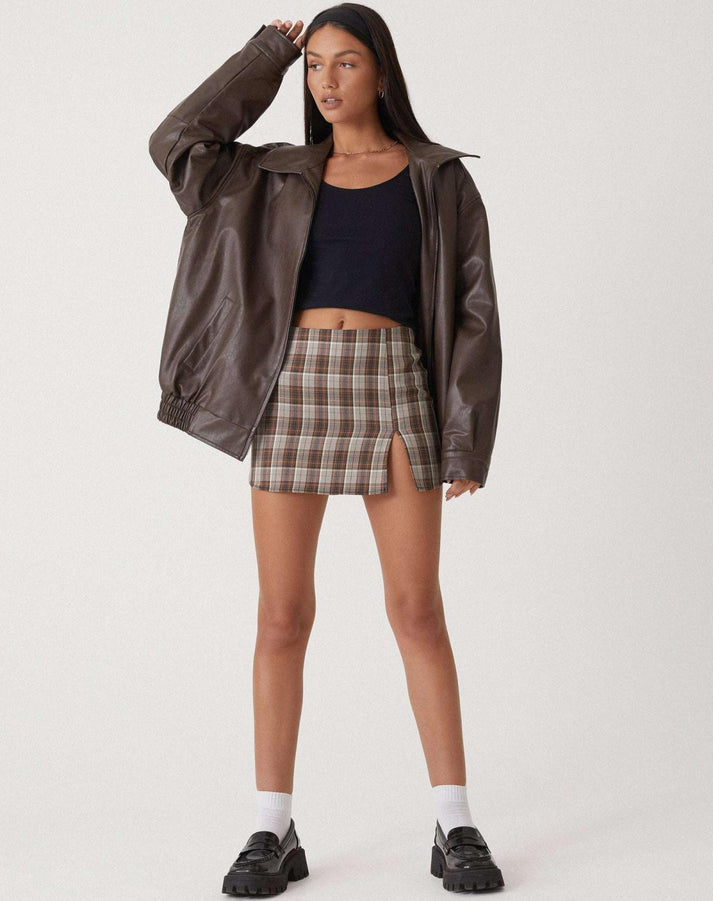 Chaqueta Oversize Mujer de Cuero Sintético Ajuste Amplio
