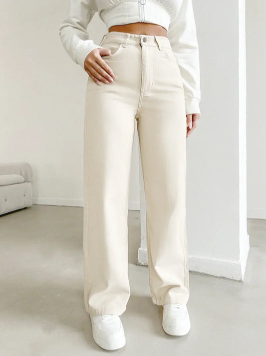 Pantalón Recto Mujer de Talle Alto Elegante - Mavetta