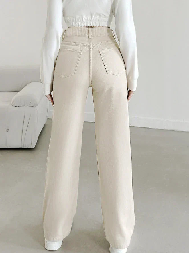 Pantalón Recto Mujer de Talle Alto Elegante