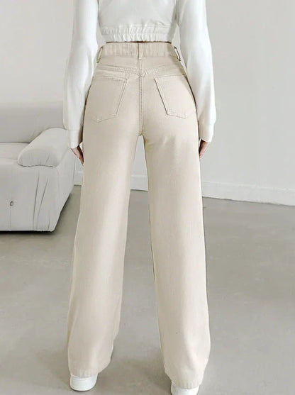 Pantalón Recto Mujer de Talle Alto Elegante