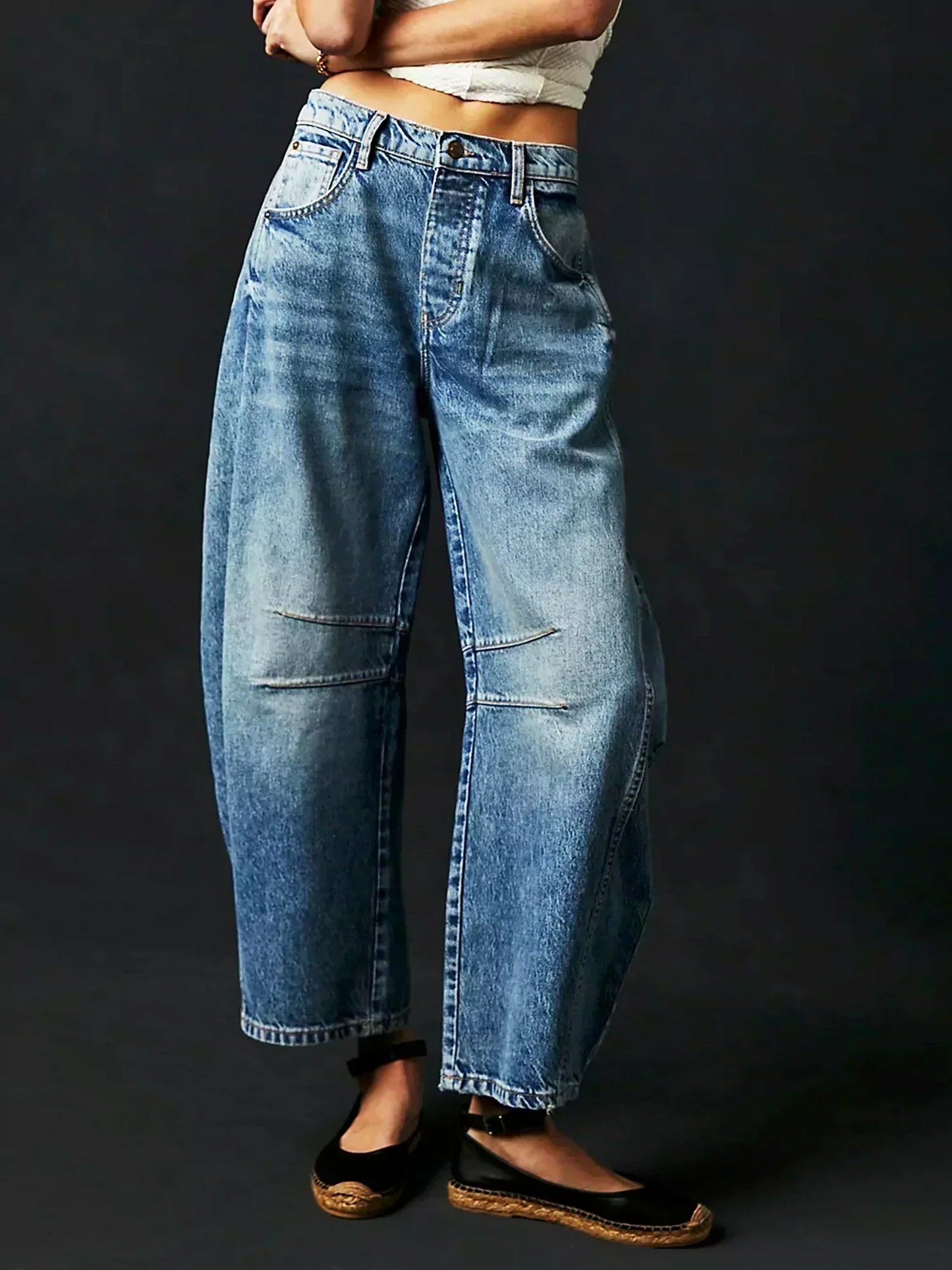 Vaqueros Mujer de Pierna Ancha Estampado Animal