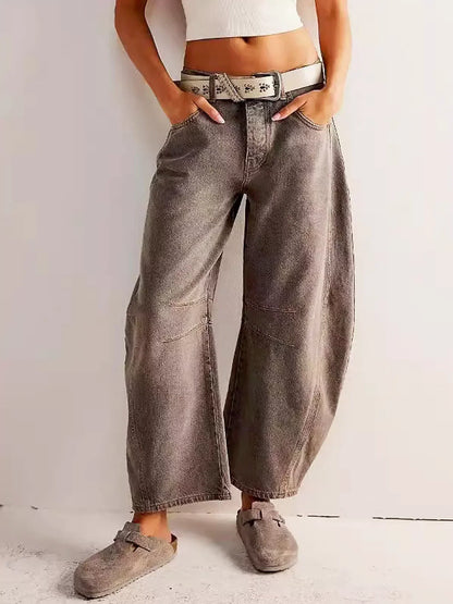 Vaqueros Mujer de Pierna Ancha Estampado Animal