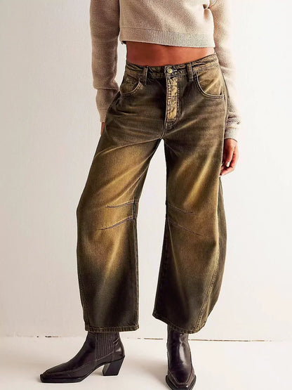 Vaqueros Mujer de Pierna Ancha Estampado Animal