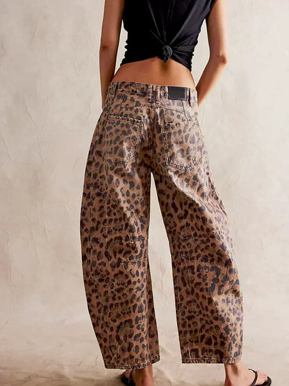 Vaqueros Mujer de Pierna Ancha Estampado Animal