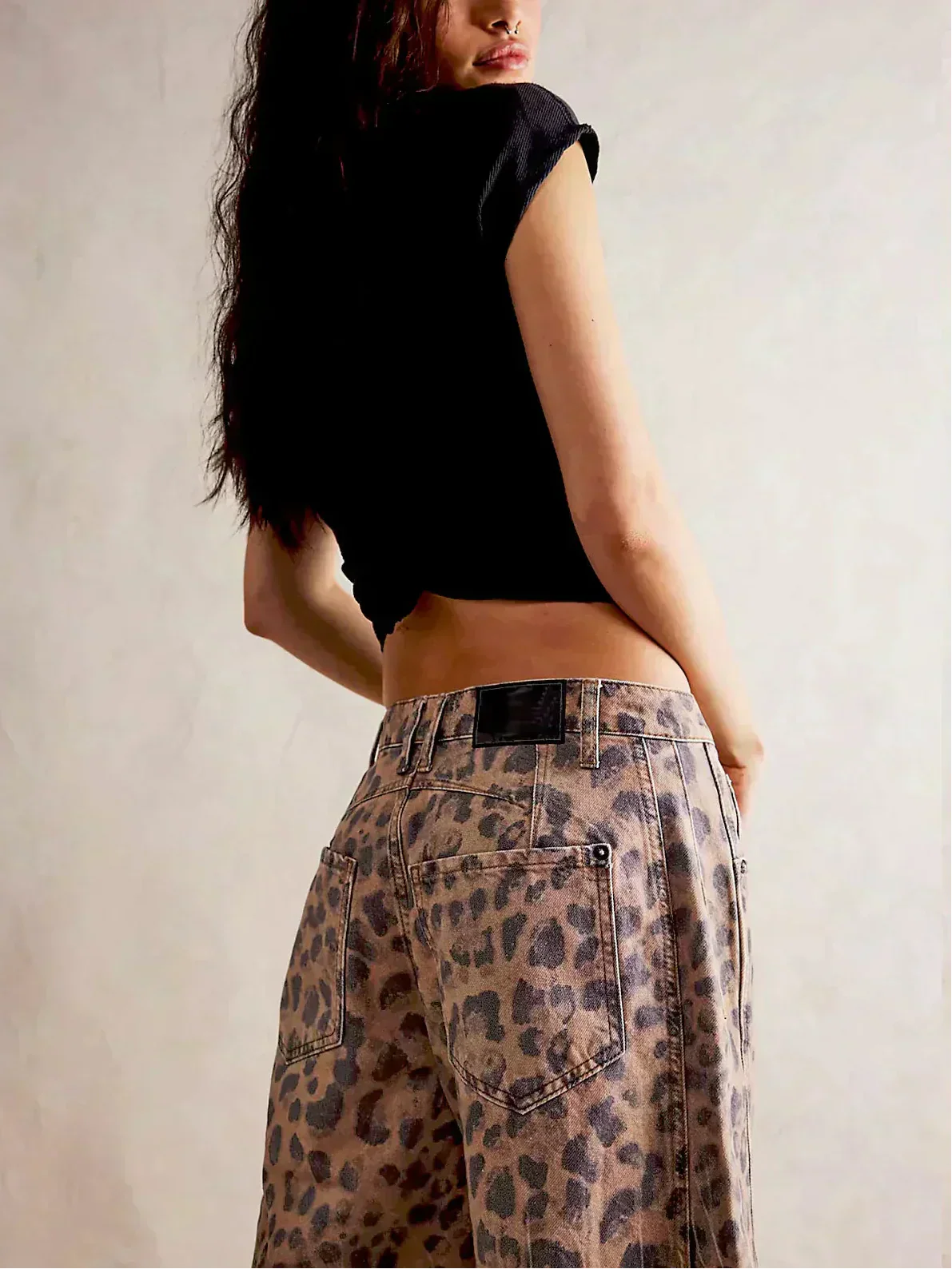 Vaqueros Mujer de Pierna Ancha Estampado Animal
