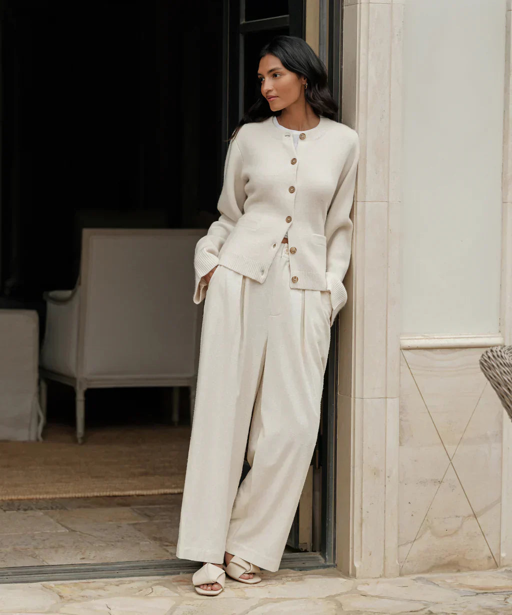 Chaqueta Mujer de Lana con Botones Ajuste Clásico