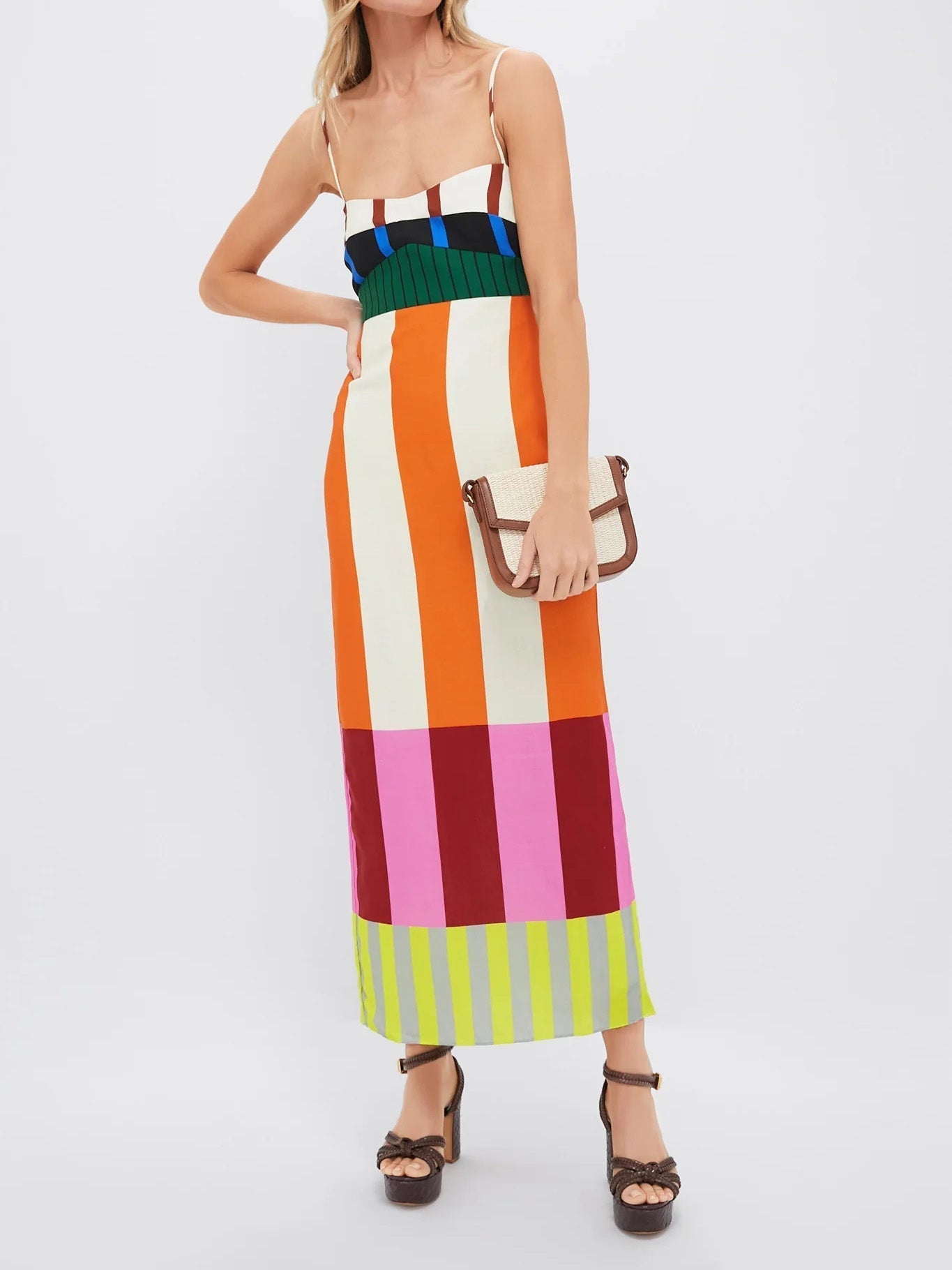 Vestido maxi mujer sin tirantes ligero estampado elegante verano