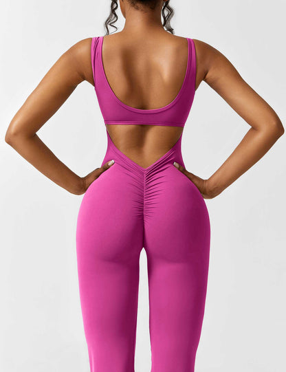 Mono Mujer con espalda en V y pierna acampanada