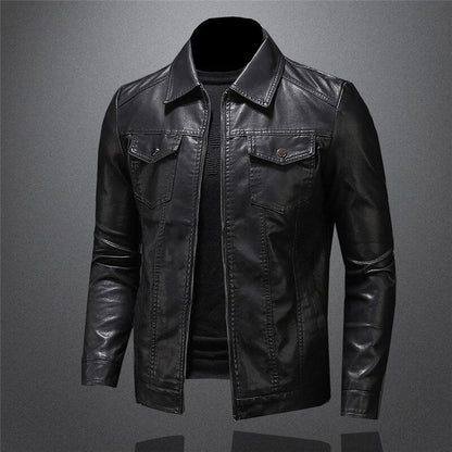 Chaqueta Hombre de Cuero Ajustada Clásica