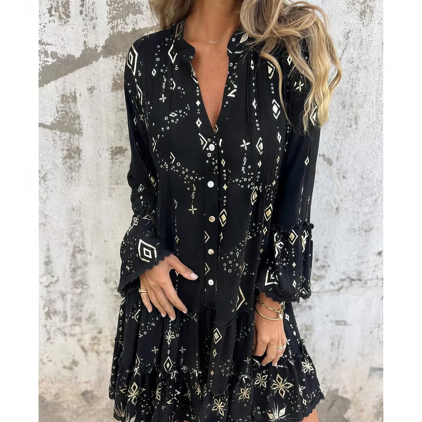 Vestido mujer boho ligero con mangas amplias verano