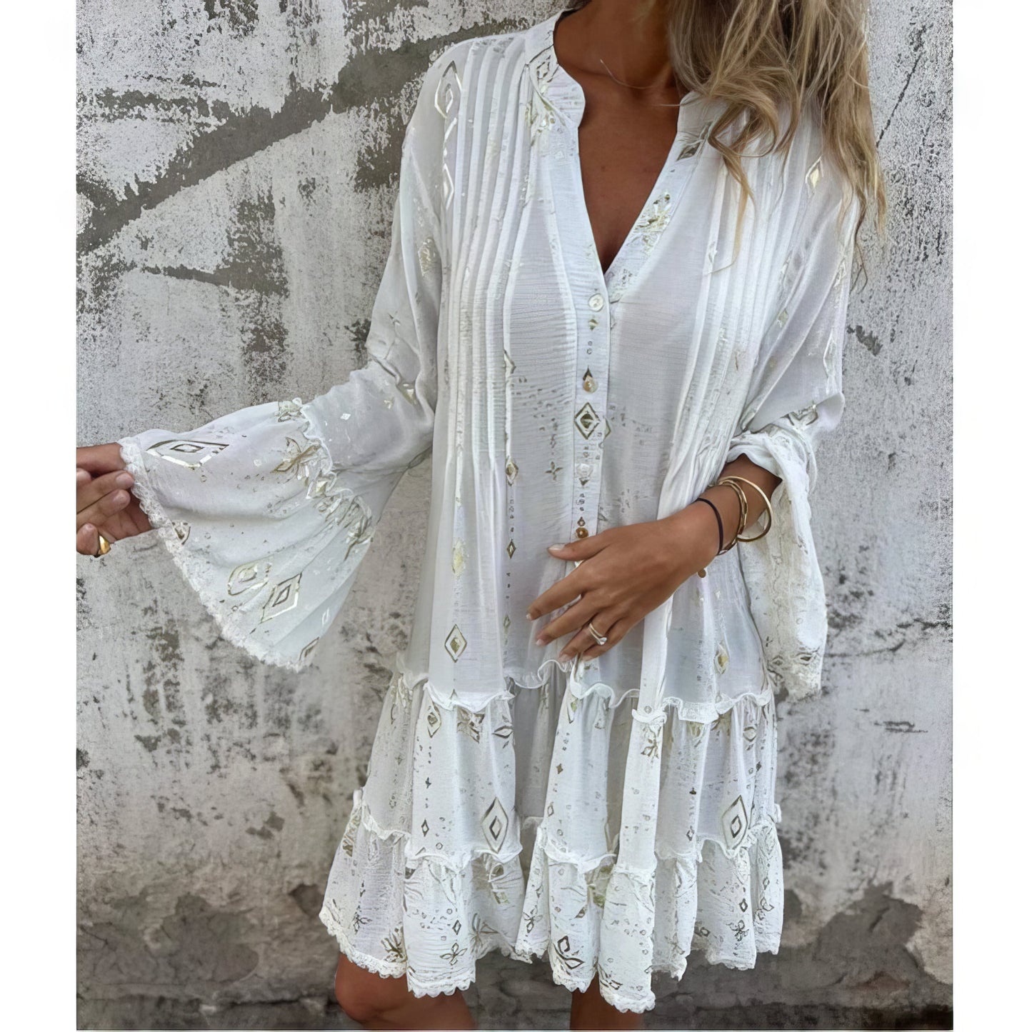 Vestido mujer boho ligero con mangas amplias verano