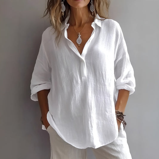 Blusa Mujer Fluida con Cuello Clásico - Mavetta