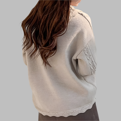 Jersey Mujer de Punto Suave con Bordado Floral