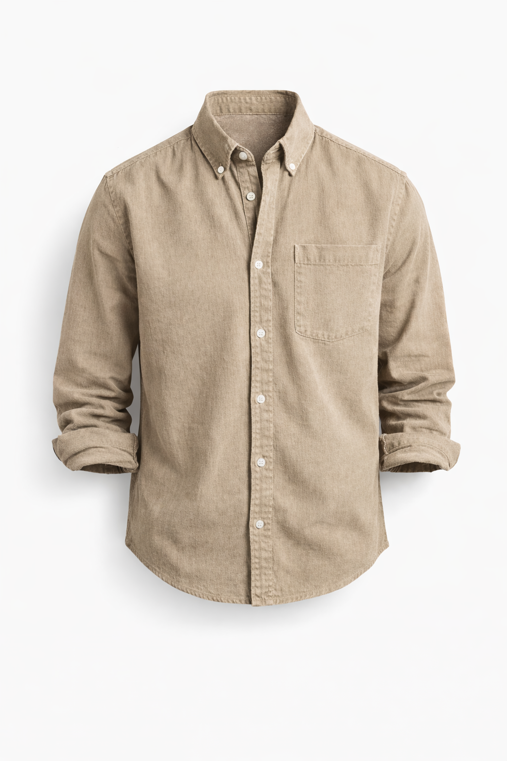Camisa hombre de lino botones manga larga elegante