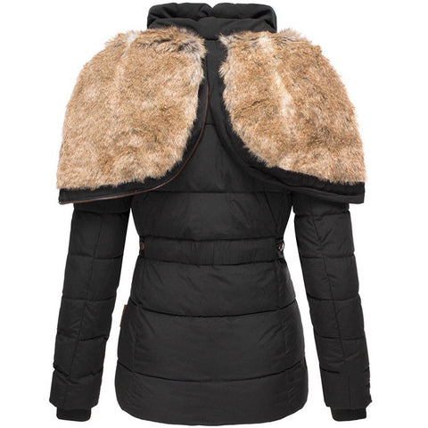Abrigo Mujer Acolchado Forro Polar Capucha Invierno