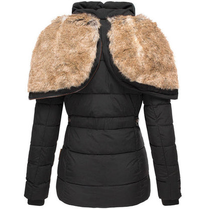 Abrigo Mujer Acolchado Forro Polar Capucha Invierno
