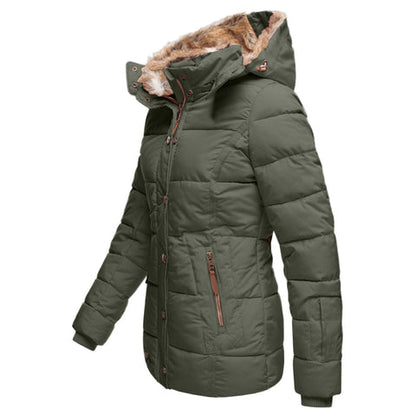 Abrigo Mujer Acolchado Forro Polar Invierno Capucha