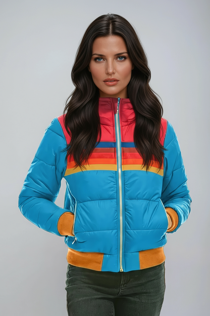 Abrigo Acolchado Mujer Puffer Invierno Diseño Retro