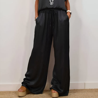 Conjunto Mujer Satén y Pantalón Largo