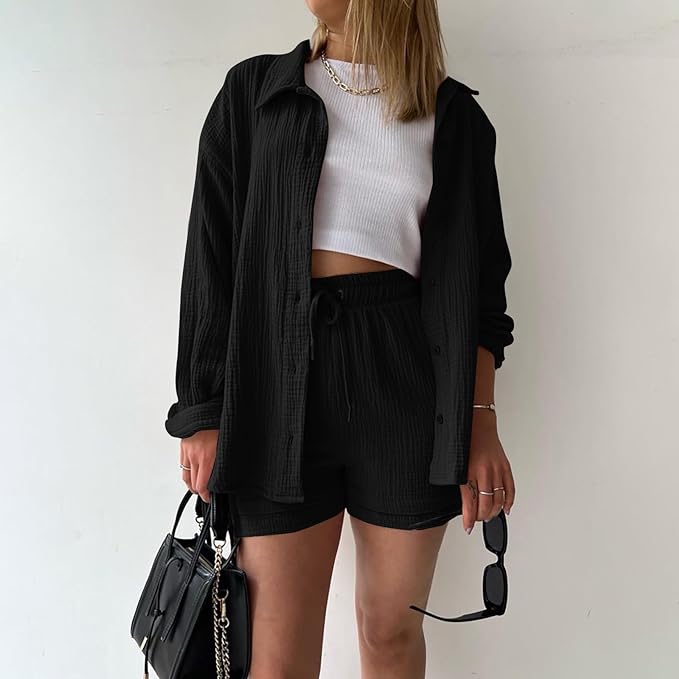Conjunto Mujer de Algodón Estilo Relajado Dos Piezas